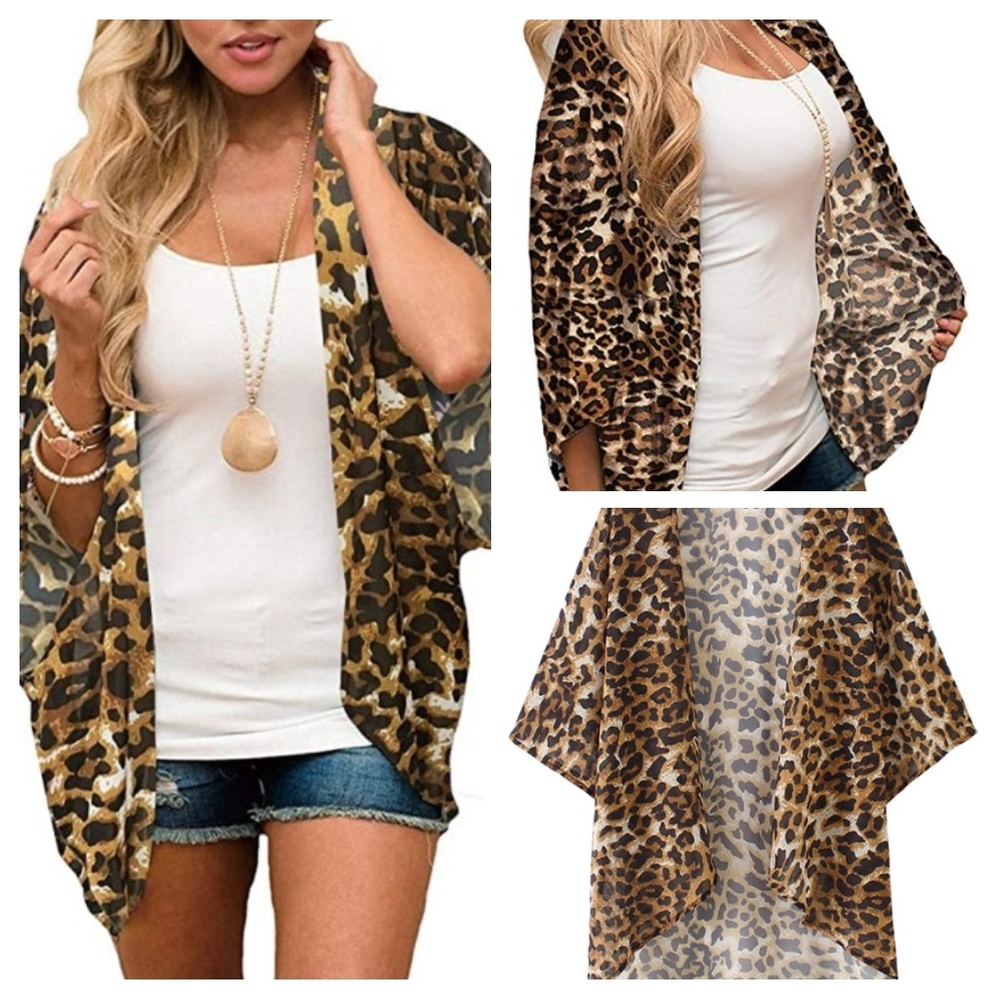 😎 NWT Leopard Cardigan Coverup 😍